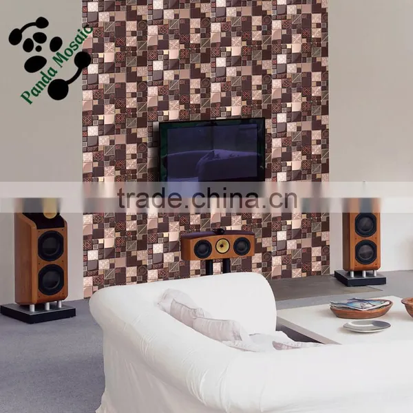 SMP21 Foshan Wholesale Stock Mosaic Glass Tile Mosaic Brick Pattern Wallpaper photo-2