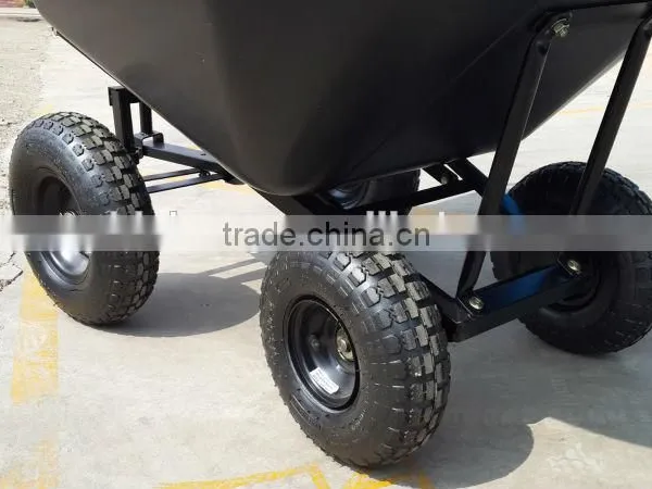 Four Wheels Plastic Tray 130L Wheelbarrow Cart photo-4