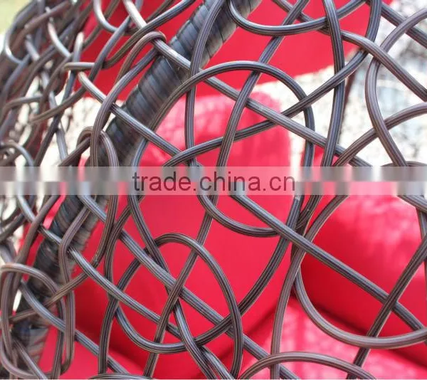 Synthetic Outdoor PE Rattan Round Wicker Swing Chair Furniture photo-6
