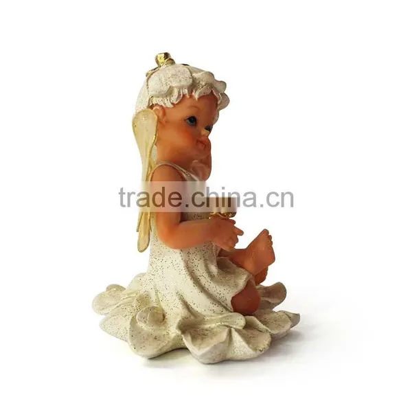 Polyresin Smiling Sitting Angel Figurine photo-6