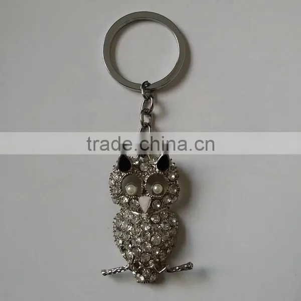 Wholesale Jewelled Night Owl Design Metal Alloy Key Chain photo-2