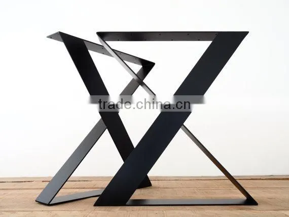 X Shape Flat Steel Leg High Quality Metal Black Coffee Table 28 Inch Legs photo-2