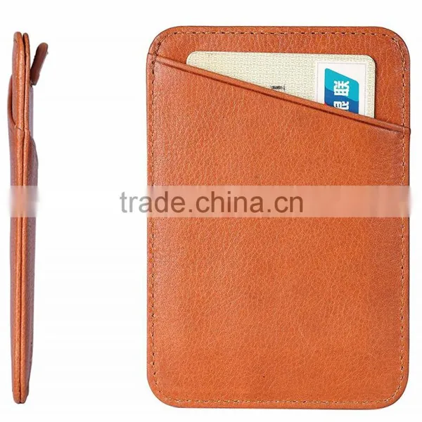 2017 RFID Blocking Premium Top Grain Leather Pull Tab Slim Card Holder Thin Minimalist Front Pocket Wallet With High Capacity photo-3