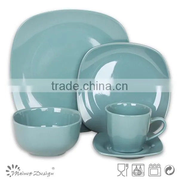 Yellow Fine Porcelain Square Dinner Set China Bulk photo-2