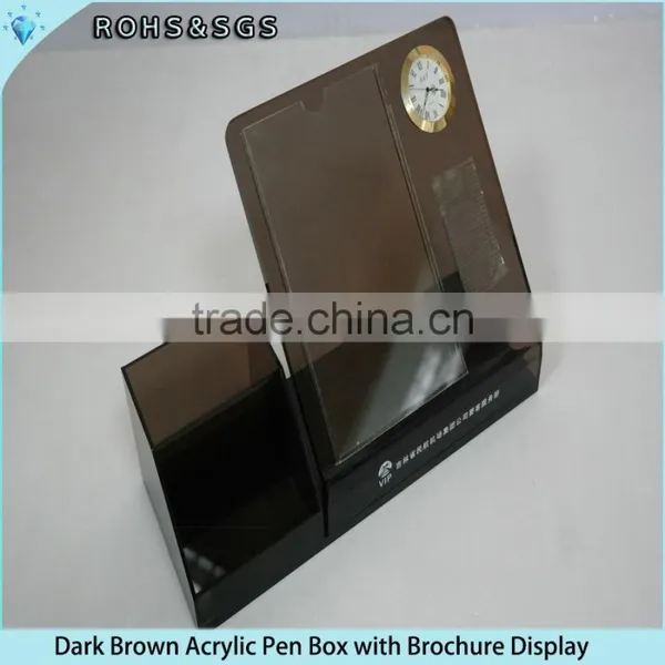 Handmade 4mm Dark Brown Acrylic Pen Holder photo-3