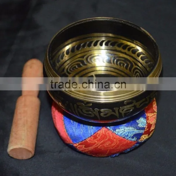 High Quality Colored Tibetan Handmade Meditation Singing Bowl photo-4