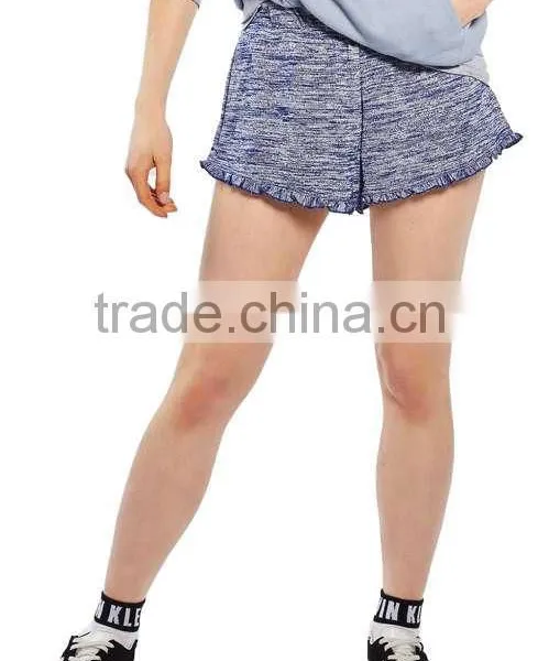 MGOO Newest Hot Sexy Girls Short Pants Angled Hemlines With Ruffle Trim Women Sport Wear Running Shorts photo-4