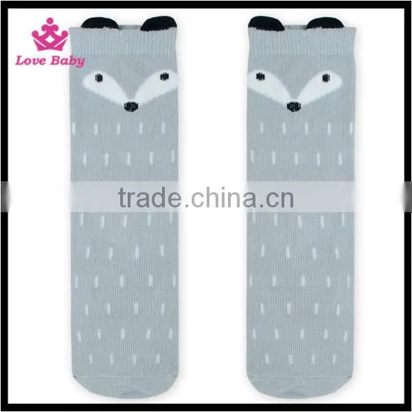Gray Fox Socks Knitting Cotton Warm Winter Kids Sassy Leg Warmers Wholesale