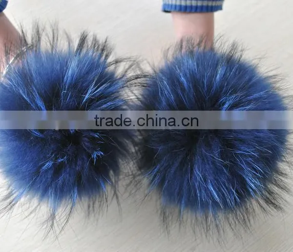YR892 All Colors Real Raccoon Fur Ball/ Fur Pom Poms photo-3