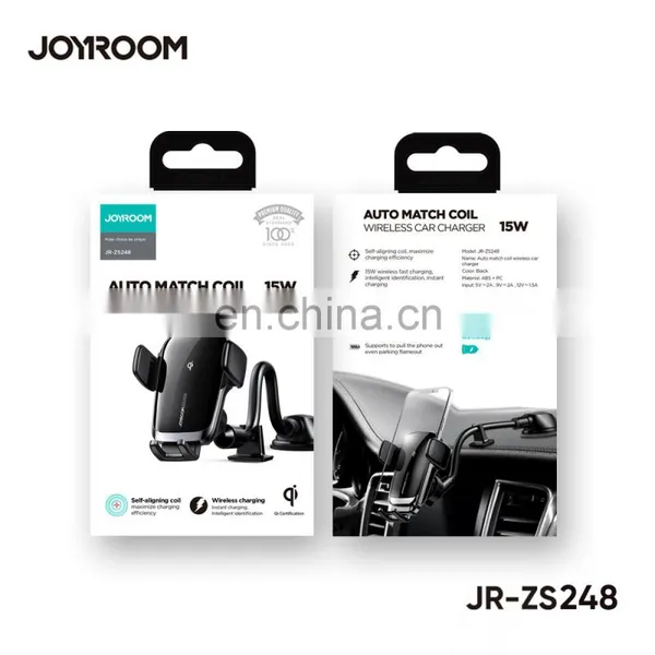 Joyroom ZS248 FCC CE Qi Car Charger Mobile Suction Cup Version Qi 15W Wireless Fast Charging Car Phone Holder photo-3
