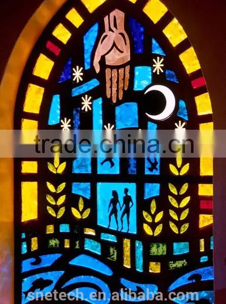 Stained Church Figures Window Glass for Interior or Exterior Decoration photo-3