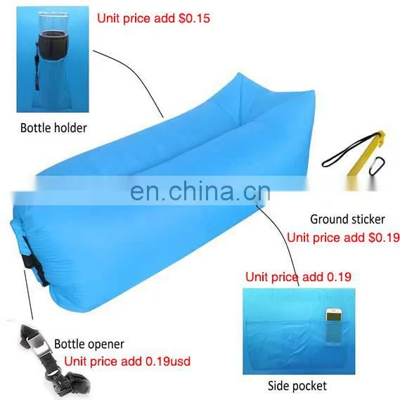 Nylon Polyester Durable Inflatable Lounger Kids Air Sofa for Camping Park Beach Backyard Bed Inflatable Laybag photo-6