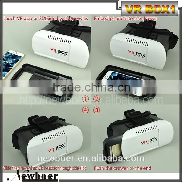 NEWBOER VR BOX 1 Light Weight 3D Glasses With Video Input of Cell Phone photo-3