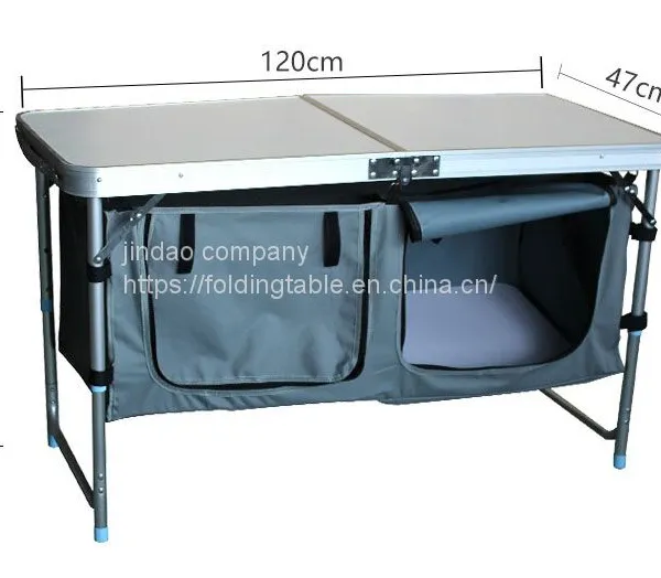 Portable Camping Kitchen Table Aluminum Lightweight Multifunctional Camping Kitchen Table BBQ Party Camping Kitchen Cupboard photo-5