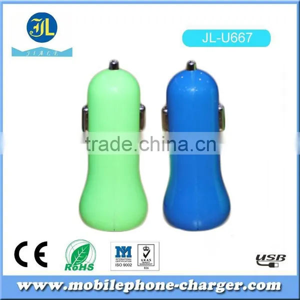 Fluorescence Green Car Charger, USB Port Auto Adapter With Bright Color photo-2