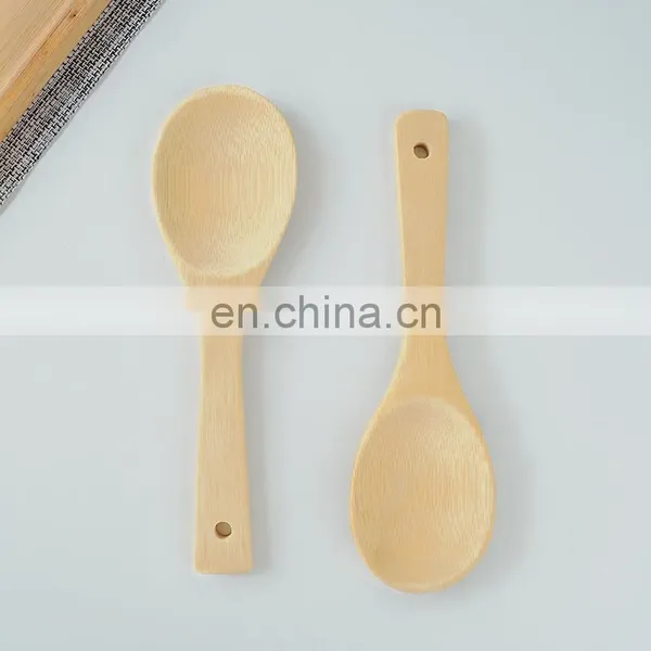 Kitchen Bamboo Cooking Spatula Spoon Set Organic Eco-friendly Bamboo Rice Spoon photo-4