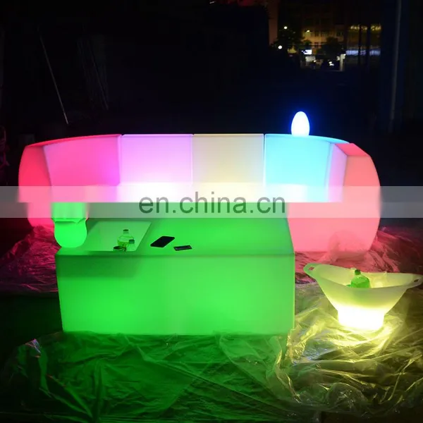 Kids Party Tables and Chairs /Led PE Light Up Chair for Restaurant Discotheque Pub Used Glowing Bar Table photo-3