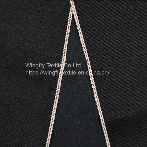 12 oz Black Stretch Selvedge Denim Fabric Wholesale Summer Selvedge Denim Material Suppliers W284526 photo-4