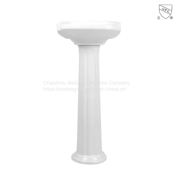 CUPC Bathroom 30 Inches 77cm Rectangle Ceramic Pedestal Sink With Backsplash photo-3