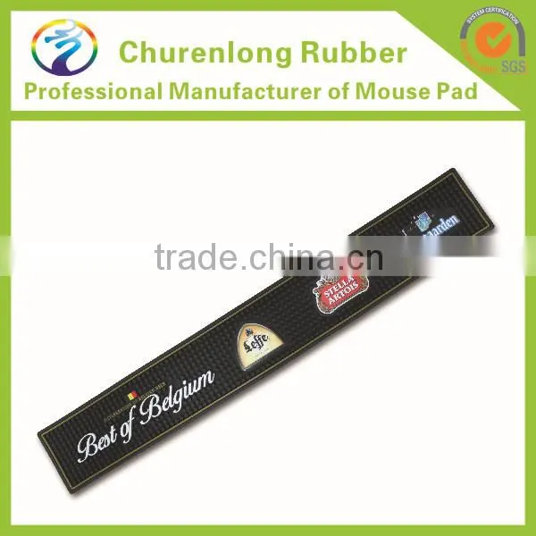2016 Custom Bar Accessory Eco-friendly Branded Logo Soft Pvc Beer Bar Mat photo-2