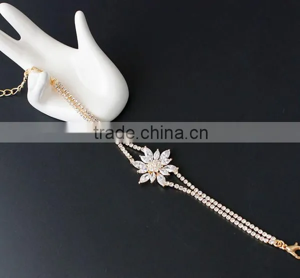 Gold and Silver Lotus Flower Bracelet For Women Fashion Jewelry photo-4
