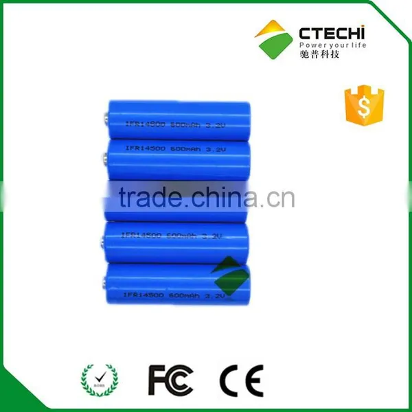 LifePO4 AA Size 3.2V Lithium Ion Battery 600mAh IFR14500 photo-2
