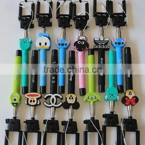 Cartoon Selfie Stick,wire Selfie Stick,fluorescent Selfie Stick