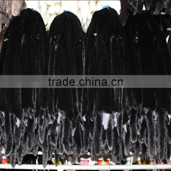 Cheap Price Luxury Raw Real Mink Fur Pelt Black Coffee Natural Fur Plate