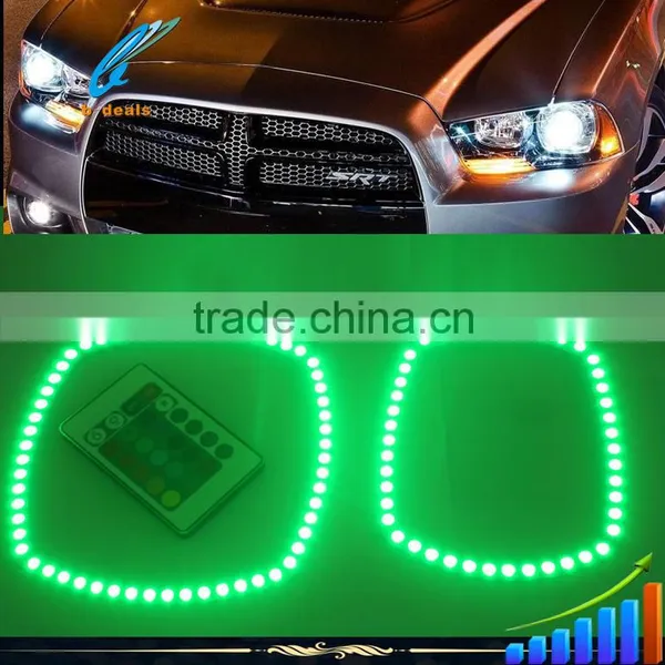 RGB Multi-Color LED Angel Eyes Halo Rings Kit For 2011-2014 Dodge Charger With Remote photo-4
