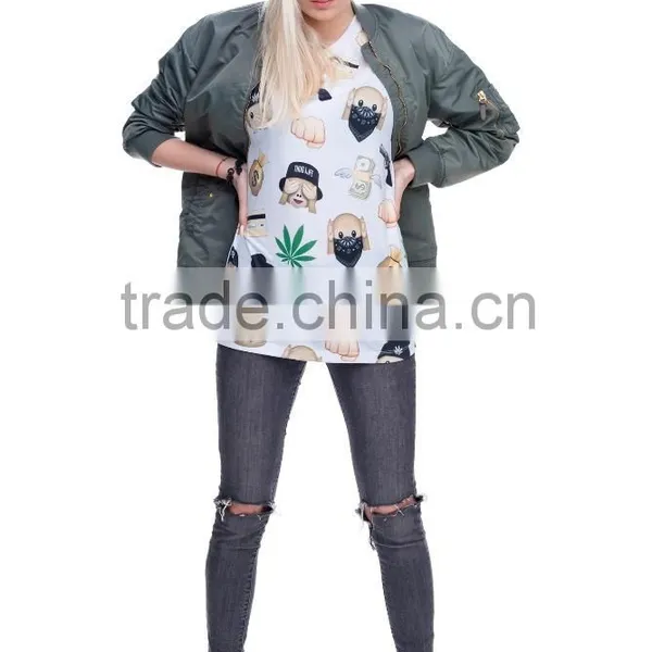 OEM Brand New 3D Print Emoji Gun Latest Women T Shirt photo-4
