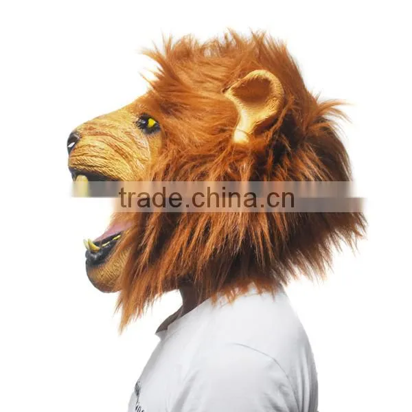 Creepy Angry Lion Latex Rubber Mask Costume Prop Scary Mask Animal Head Party Mask Cosplay Mask photo-3