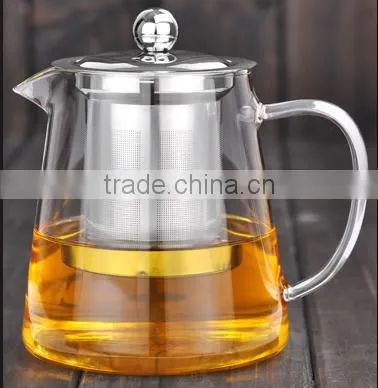 500ml Decal Glass Tea Pot With Stainless Steel Filter photo-2
