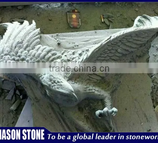 Hand Carved White Marble Eagle Sculpture