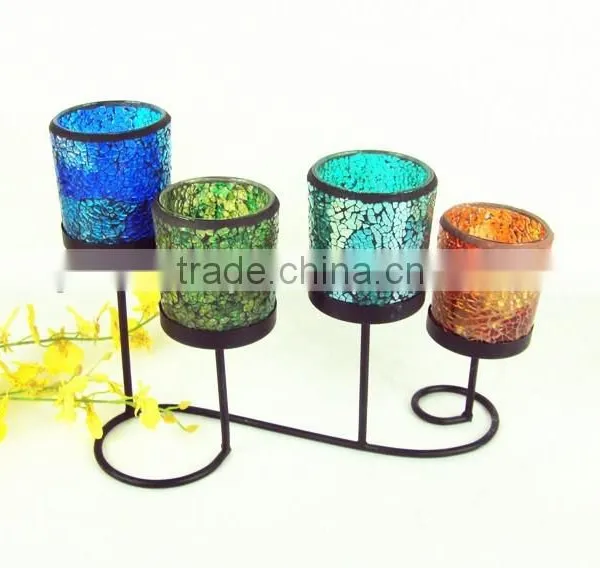Crackle Glass Vase and Candle Holder