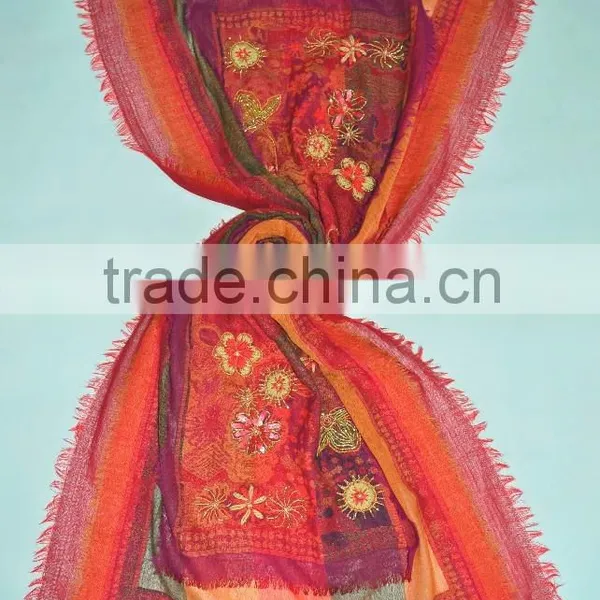 Tripple Layer Beaded Wool Shawls
