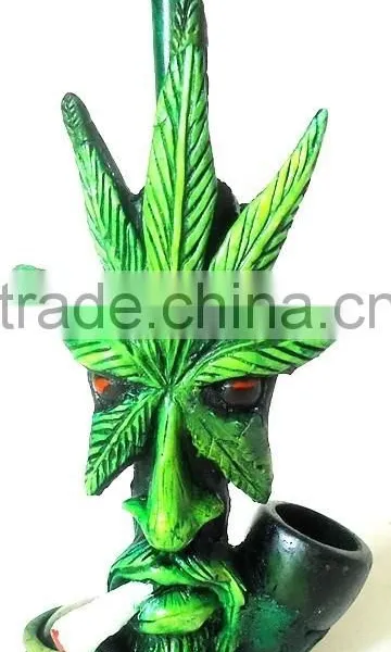 Figurine Shaped Hand Crafted Smoking Pipes - Green Leafman photo-4