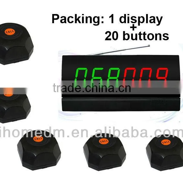 Black Single Call Bell and 1 Pcs of Signal Display Guest to Call Waiter
