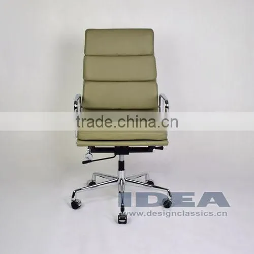 Replica EA219 Charles and Ray High Back Soft Pad Desk Chair- Grey Color Genuine Leather photo-2