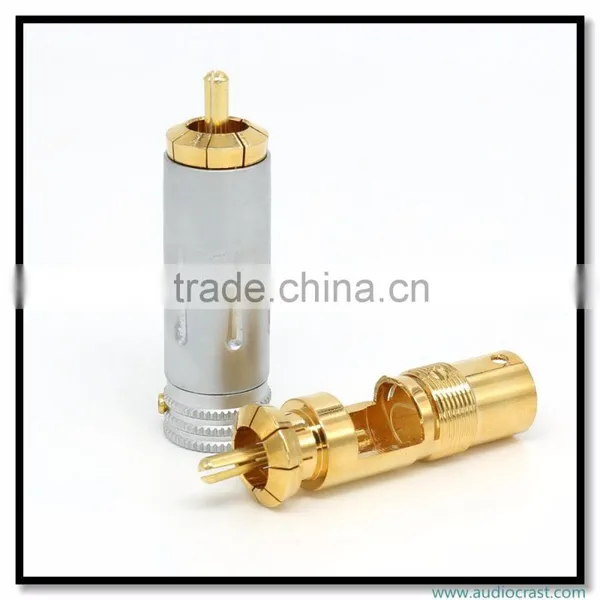 Audio Gade OEM Gold Plated Screw Locking RCA Audio Plug 10MM Cable RCA Connector photo-6