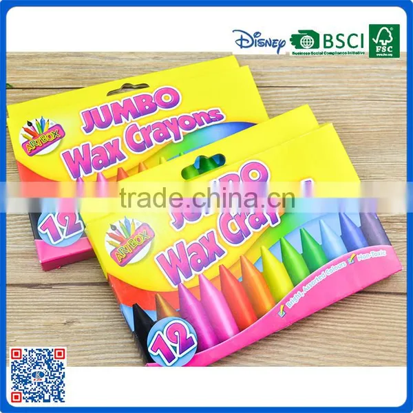 2016 Round Shape Jumbo Wax Crayons Into Paper Box photo-3