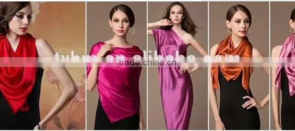 Polyester Satin Solid Colour Square Scarf photo-5