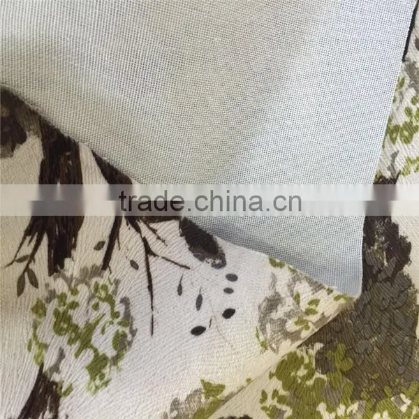 China Wholesale Paper Printed on Burnout Velvet Fabric photo-4