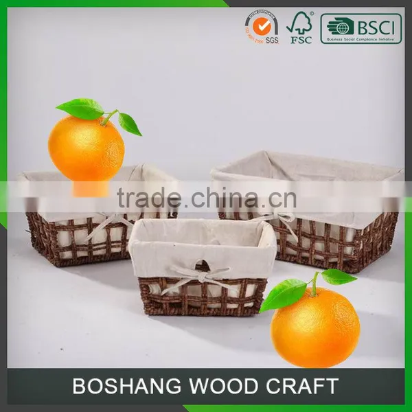 3 Piece Set Home Decorative Fruit Fabric Basket