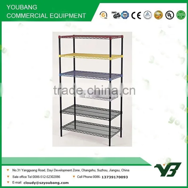 2015 Hot Sell NSF 60KGS Black Color Plastic Powder Light Duty 3 Layer Warehouse Wire Rack Shelving (YB-HS004) photo-2
