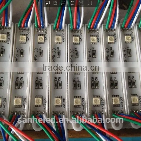Factory price SMD led module 5050 RGB 12V 3leds 0.72W 54LM IP65 Waterproof for advertising backlight programmed decoration