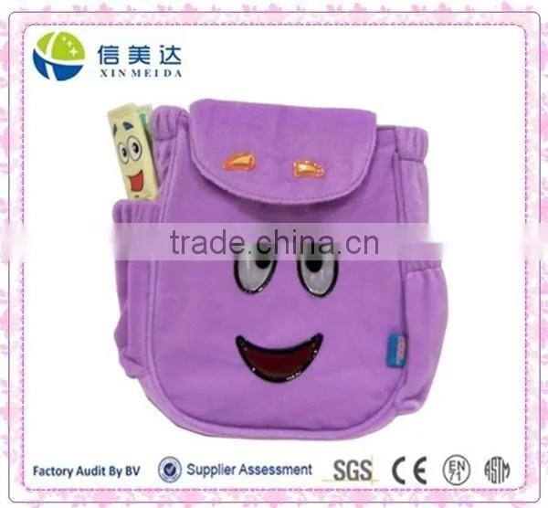 Purple Map & Plush soft Dora Backpack for kids