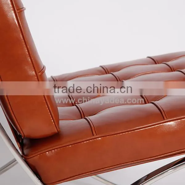 European Style Premium Aniline and Italian Leather Barcelona Lounge Chair photo-4