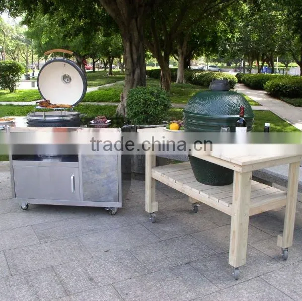 Auplex Outdoor Trolley Stainless Steel Kamado BBQ Table photo-4