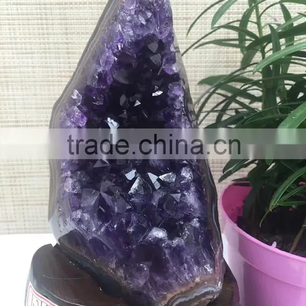 Natural Narrow Shaped Amethyst Geode Uruguay Crystal Cluster Ornaments photo-2