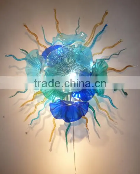 Moden Murano Decorative Glass Sculpture Wall Art Hand Blown Led Fixtures Glass Wall Art